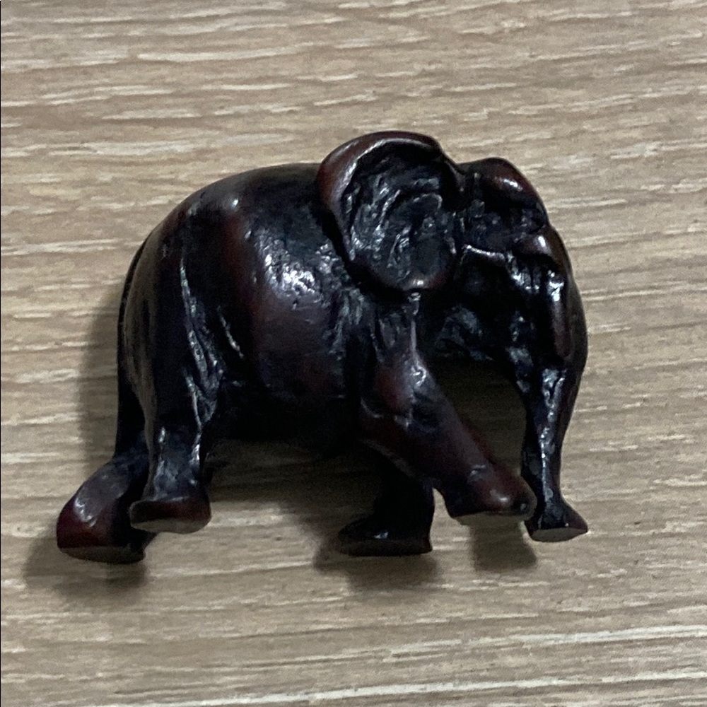 Vintage Dark Brown Elephant Mini Figurine